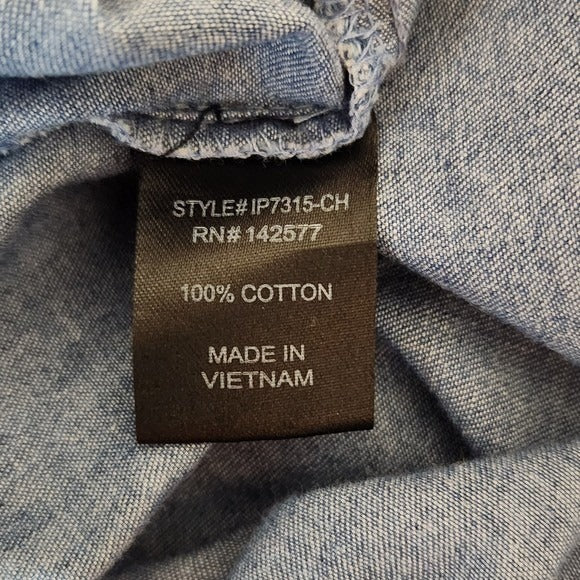 Iris Blue Chambray Pull-on Jogger Pants Size Medium Chambray Joggers
