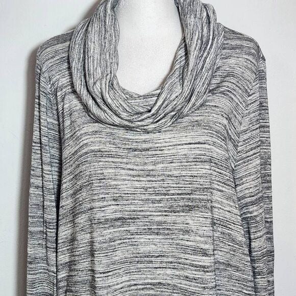 Lou & Grey Gray Cowl Neck Pullover Size Large Heather Gray Tunic