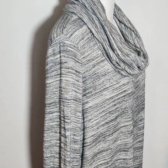 Lou & Grey Gray Cowl Neck Pullover Size Large Heather Gray Tunic