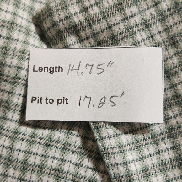 John Galt Green Plaid Cropped Button-Up Shirt One Size Green Plaid Crop Top