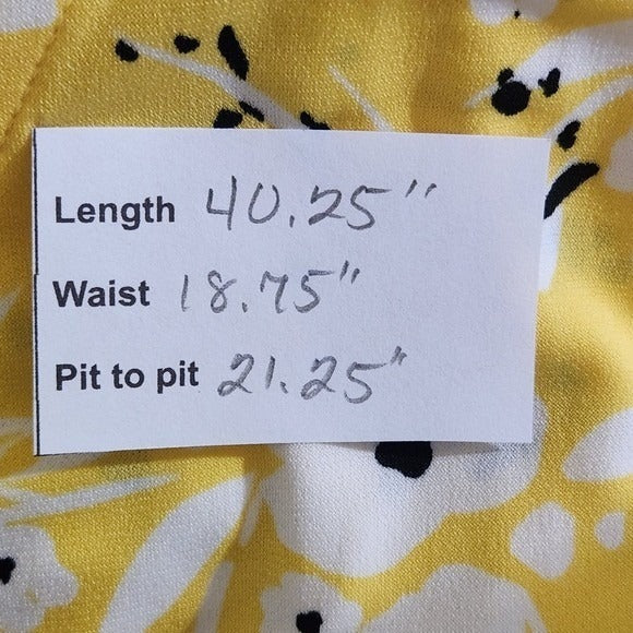 Banana Republic Yellow Floral Wrap Dress Size XL Floral Faux Wrap Dress