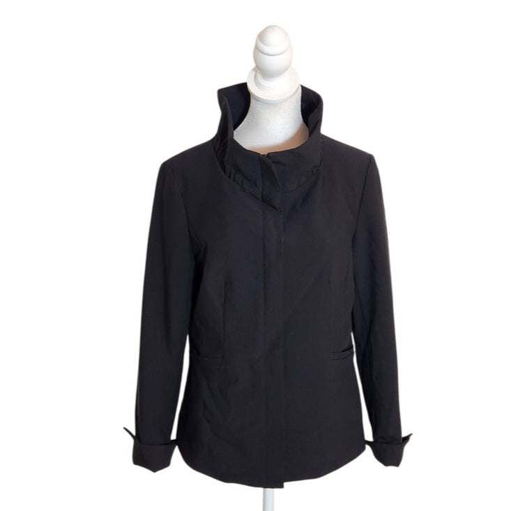 Randy Kemper Vintage Black Funnel Neck Zip Up Jacket Size 4