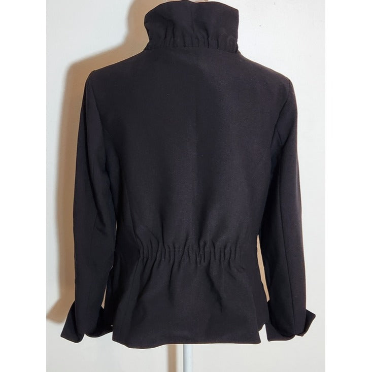 Randy Kemper Vintage Black Funnel Neck Zip Up Jacket Size 4