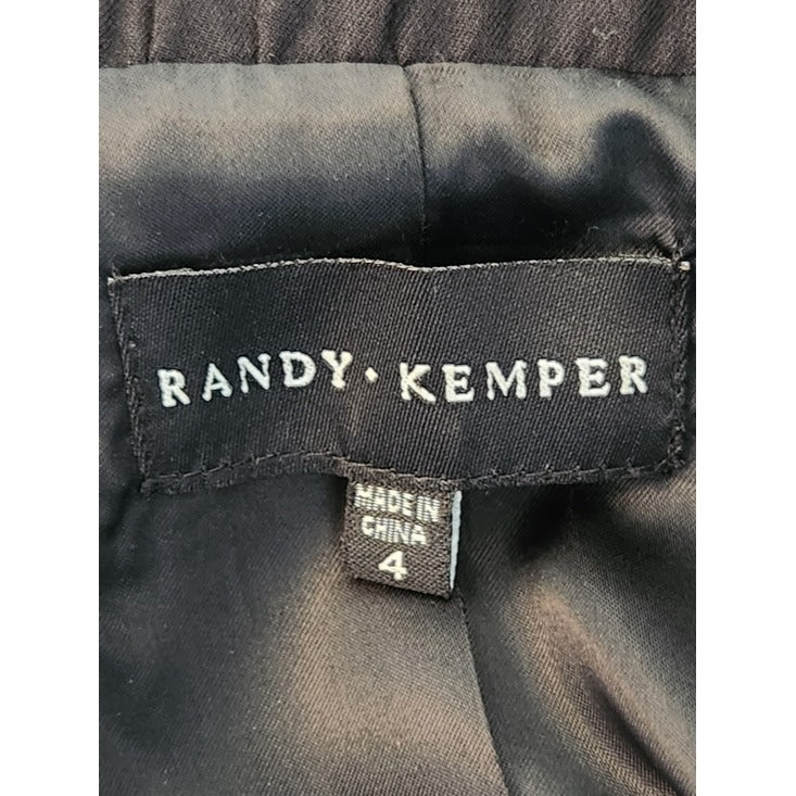 Randy Kemper Vintage Black Funnel Neck Zip Up Jacket Size 4