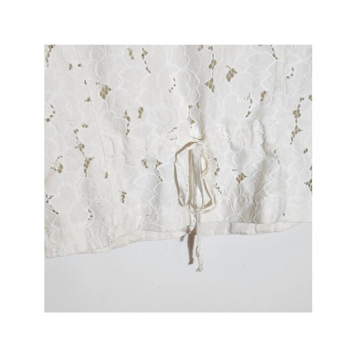 Cabi Cream Lace Button Down Shacket Size Medium