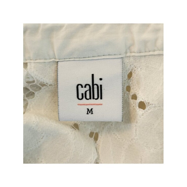 Cabi Cream Lace Button Down Shacket Size Medium