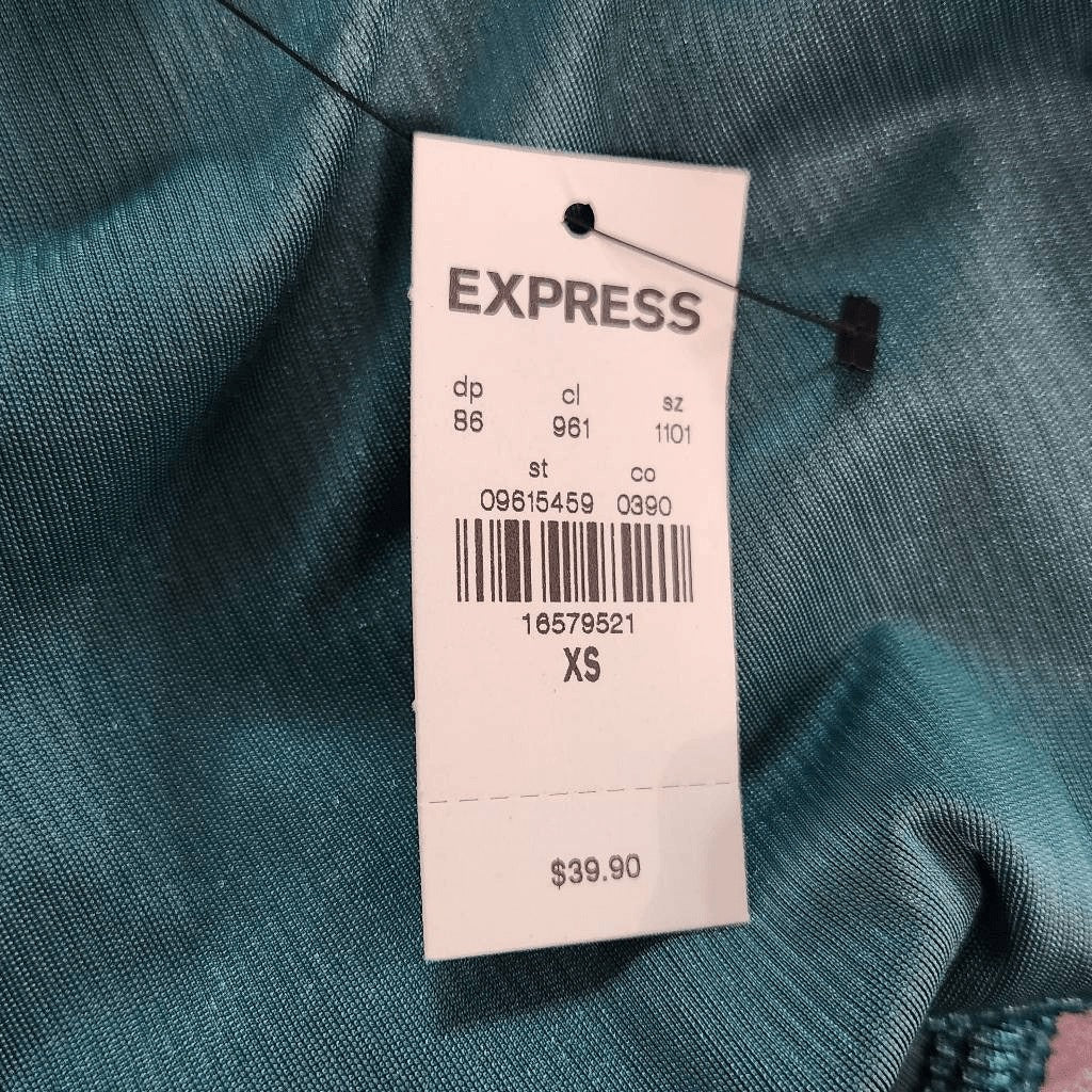 Express Green Velvet Ribbed Wrap Top NWT Size XS Dressy Green Velvet Top