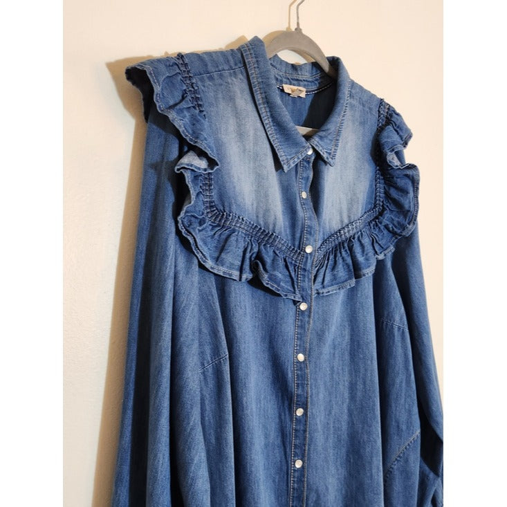 Pilcro Coastal Cowgirl Denim Mini Dress Size 3X