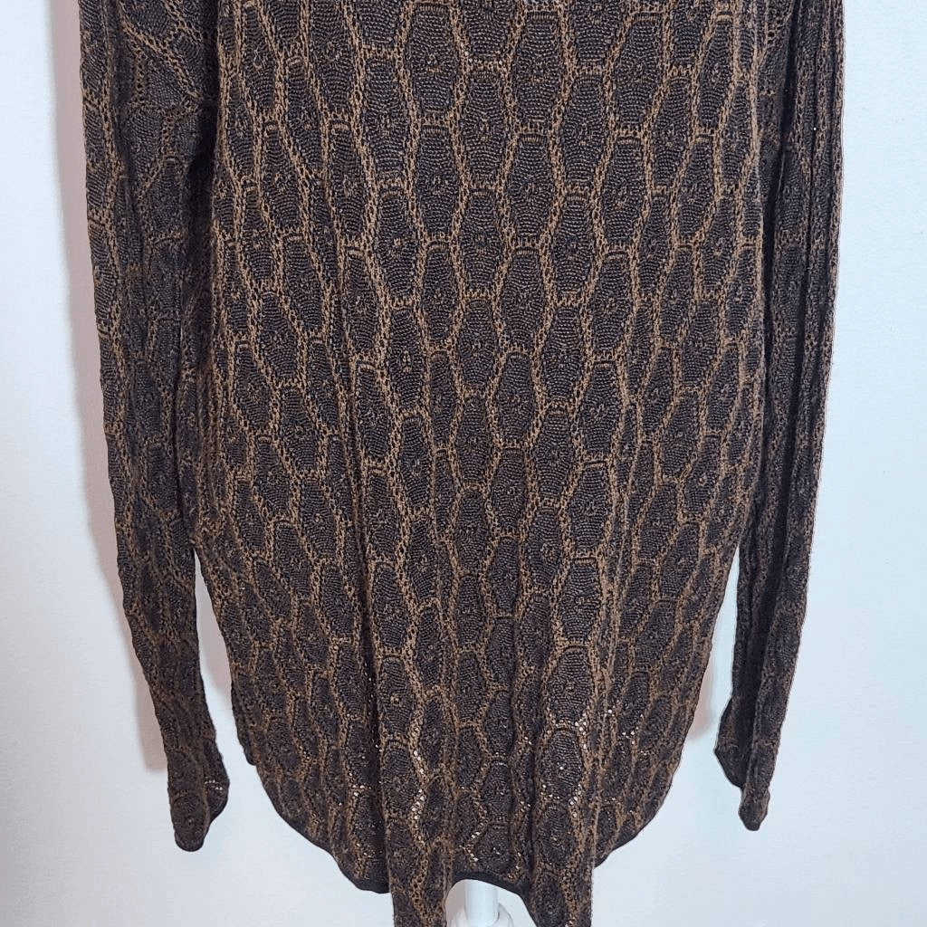 Peruvian Connection Brown Knit Turtleneck Size XS/Small Brown Turtleneck Tunic
