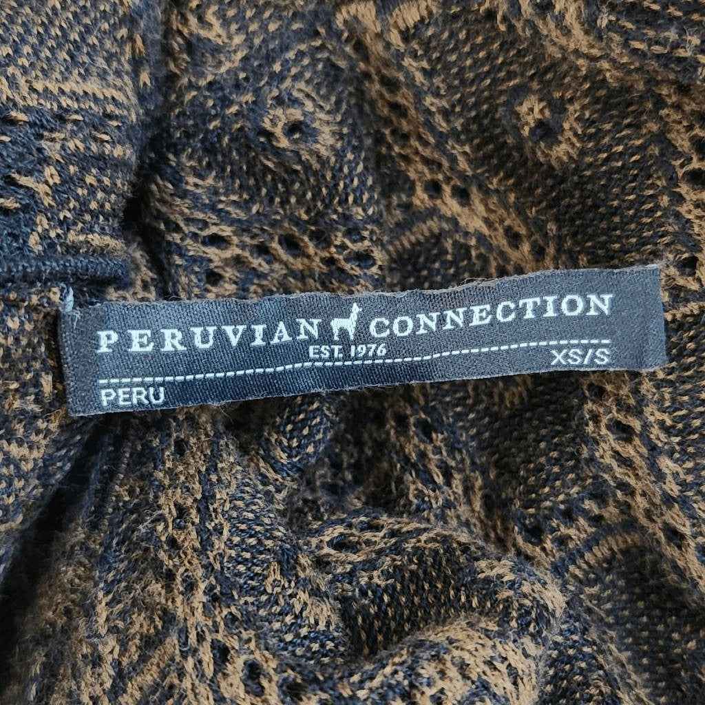 Peruvian Connection Brown Knit Turtleneck Size XS/Small Brown Turtleneck Tunic