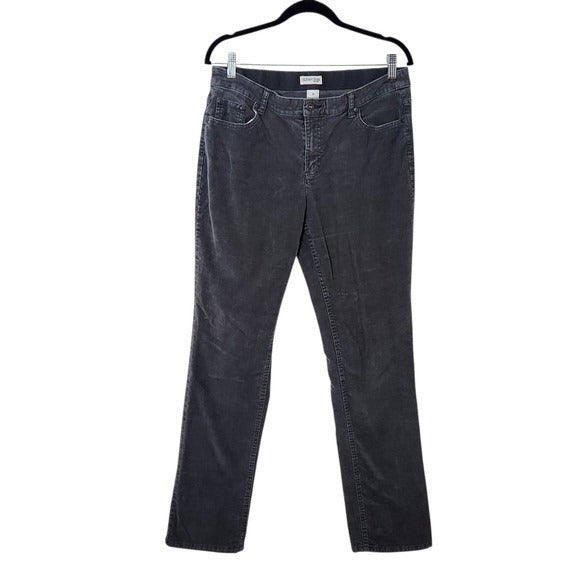 St. John's Bay Straight Leg Gray Corduroy Pants Size 12 Gray Cords
