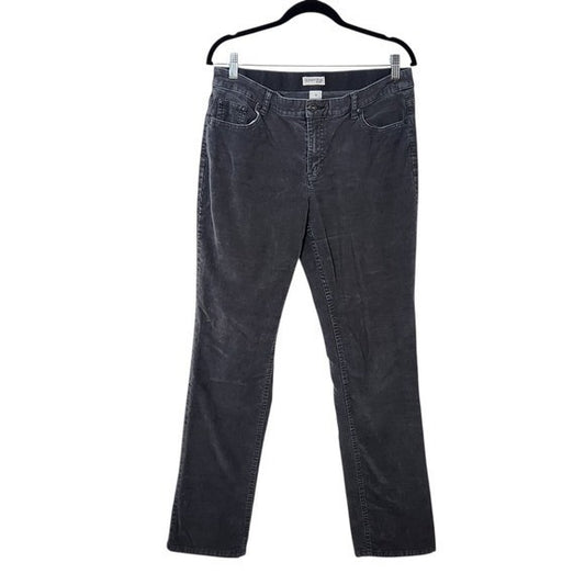 St. John's Bay Straight Leg Gray Corduroy Pants Size 12 Gray Cords