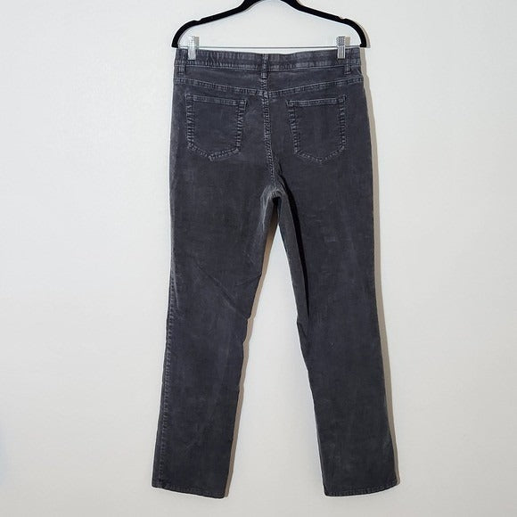 St. John's Bay Straight Leg Gray Corduroy Pants Size 12 Gray Cords