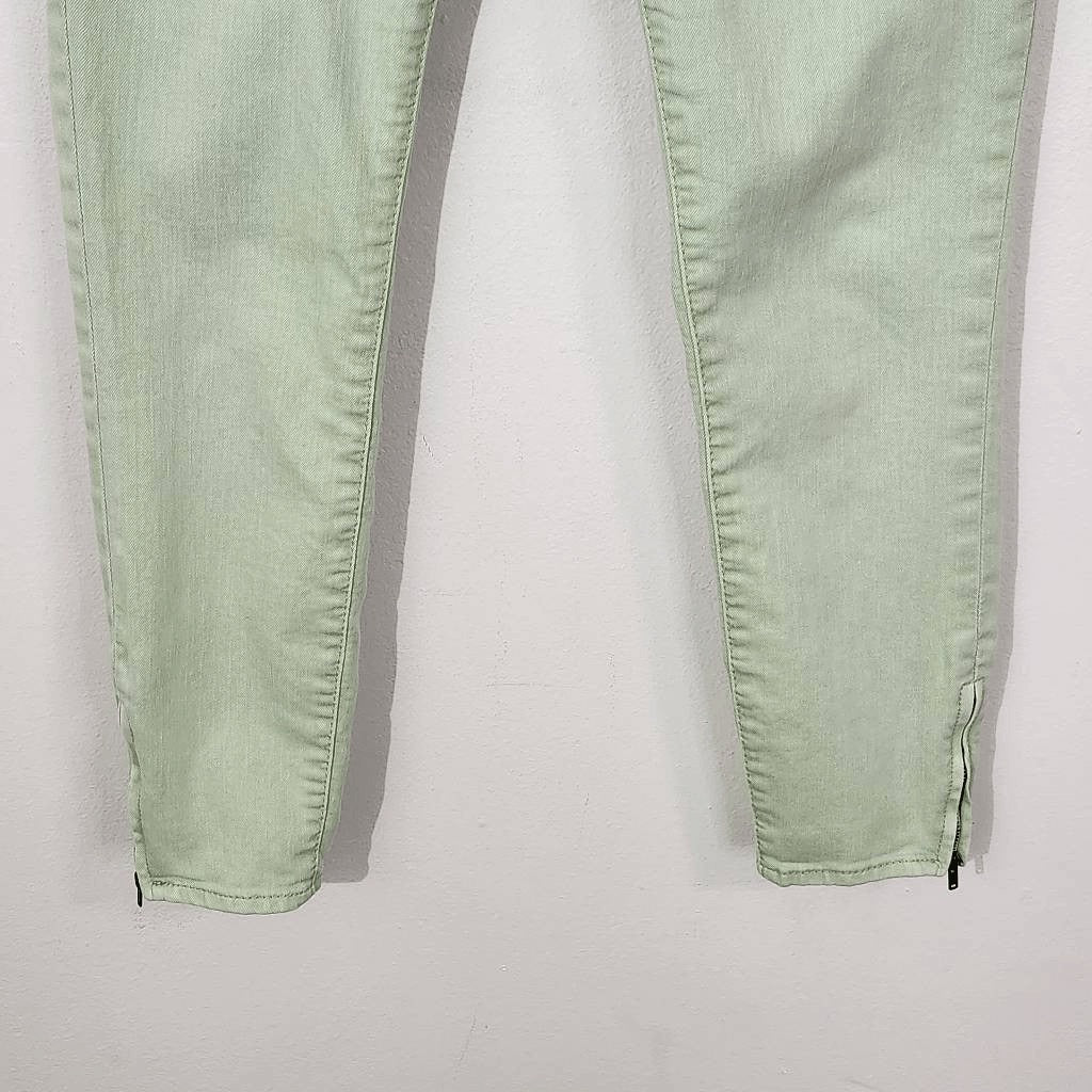 Free People Green Skinny Jeans Size 27 Free People Green Ankle Zip Skinny Denim