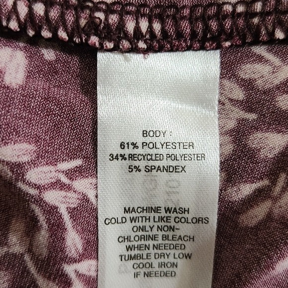 41 Hawthorn Burgundy Floral Print Sleeveless Wrap-Look Top Size Large