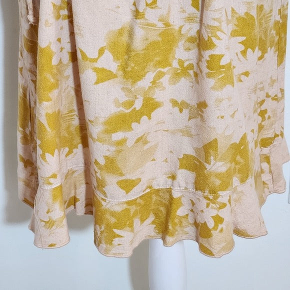 Self Contrast Gold and Blush Pink Print Mini Dress Size Small NWT Wedding Guest