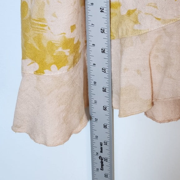 Self Contrast Gold and Blush Pink Print Mini Dress Size Small NWT Wedding Guest