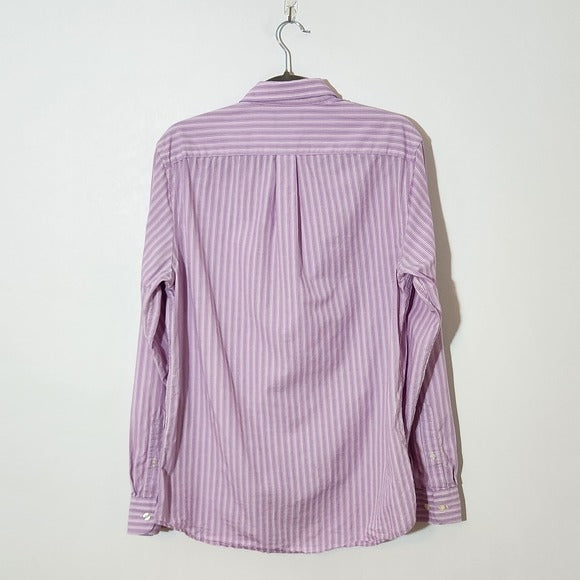 Gap Men's Purple Striped Button Down Shirt Size Medium Purple Slim Fit Shirt