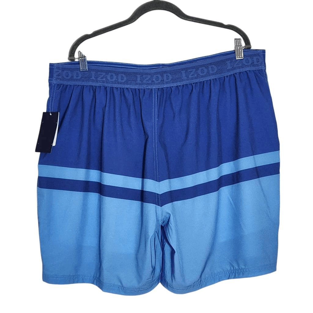 Izod Blue Stripe Swim Trunks NWT Size XXL Izod Saltwater Blue Swim Shorts