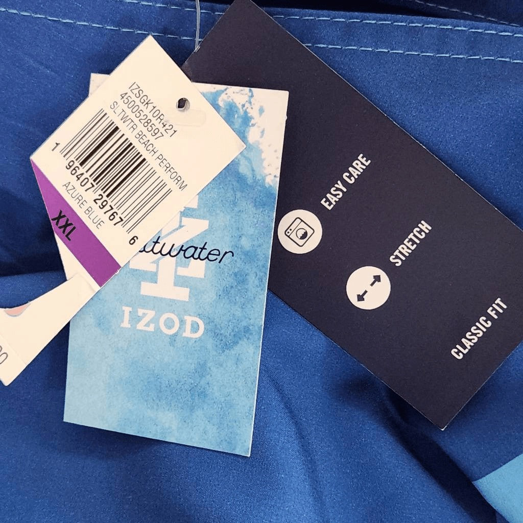 Izod Blue Stripe Swim Trunks NWT Size XXL Izod Saltwater Blue Swim Shorts