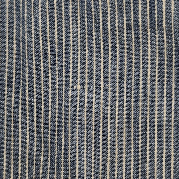 Fashion Nova Short Sleeve Blue and White Stripe Chambray Romper Size Medium NWT