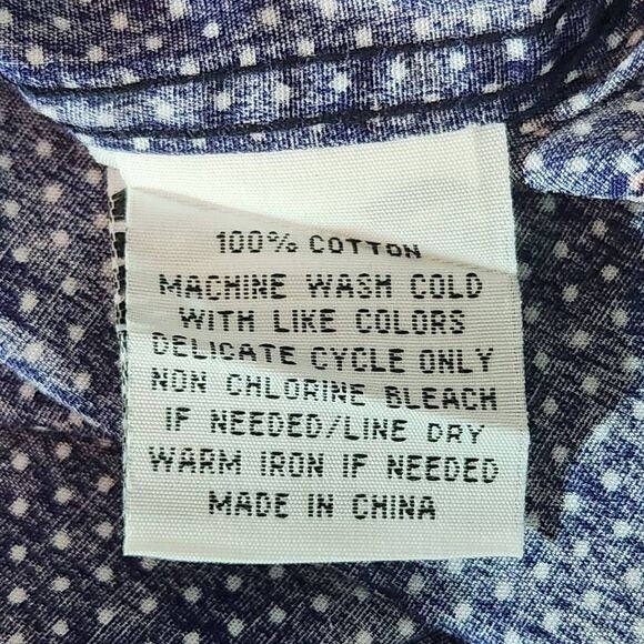 Molokai Surf Co. Navy Flamingo Print Short-Sleeve Button-Down Shirt Size Medium