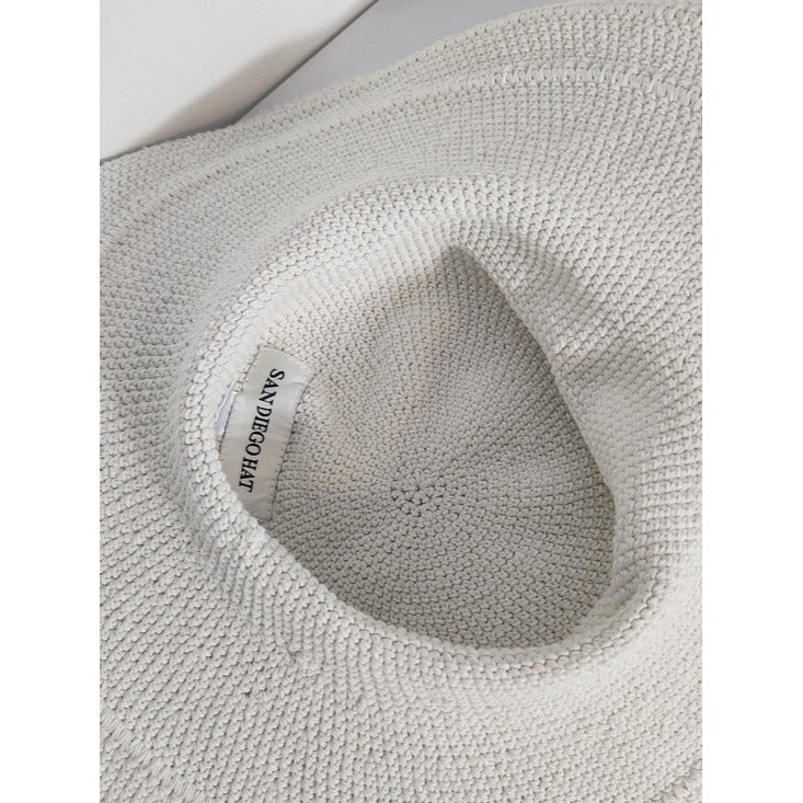 San Diego Hat Company White Woven Knit Sun Hat One Size