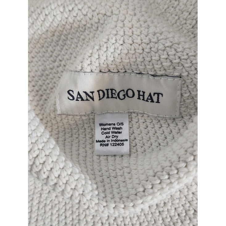 San Diego Hat Company White Woven Knit Sun Hat One Size