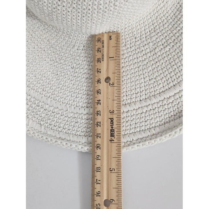 San Diego Hat Company White Woven Knit Sun Hat One Size
