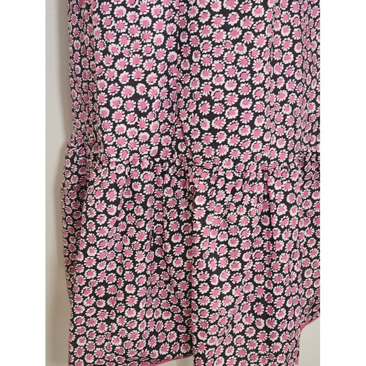 Umgee Pink and Black Floral Ruffle Cap Sleeve Mini Dress Size Small NWT