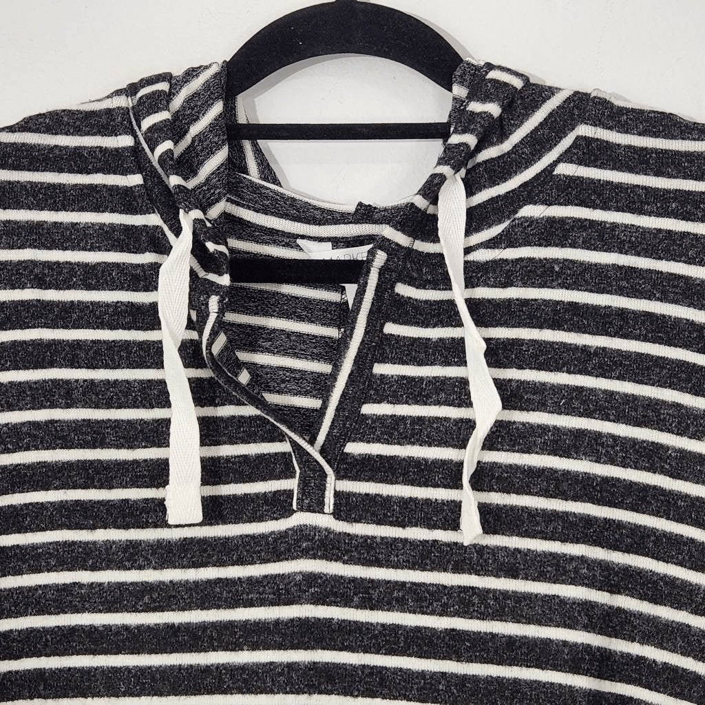 Market & Spruce Striped Hoodie NWT Size XS Petite Black and White Hoodie