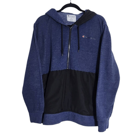 Champion Blue and Black Hoodie Pullover Size XL Champion Half-Zip Pullover