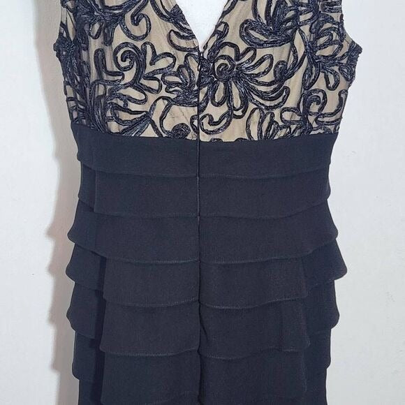 Jessica Howard Black and Nude Cocktail Dress Size 16 Wedding Guest Dress