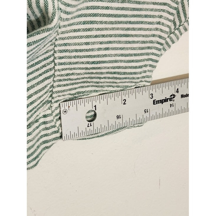 Universal Thread Green and Off-White Stripe Linen Blend Pull On Shorts Sz Medium