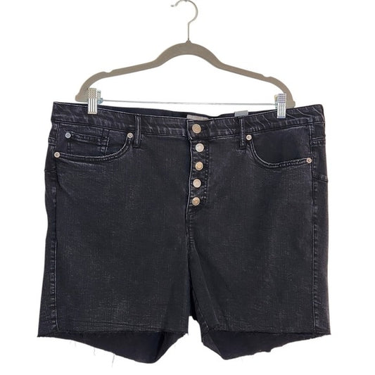 Torrid Black Distressed High Rise Denim Shorts Size 22 NWT