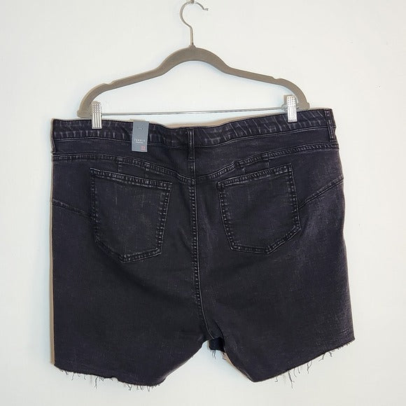 Torrid Black Distressed High Rise Denim Shorts Size 22 NWT