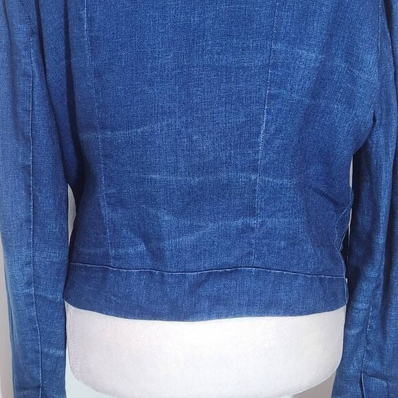 Day Birger et Mikkelsen Blue Chambray Distressed Linen Jacket Size Small 36