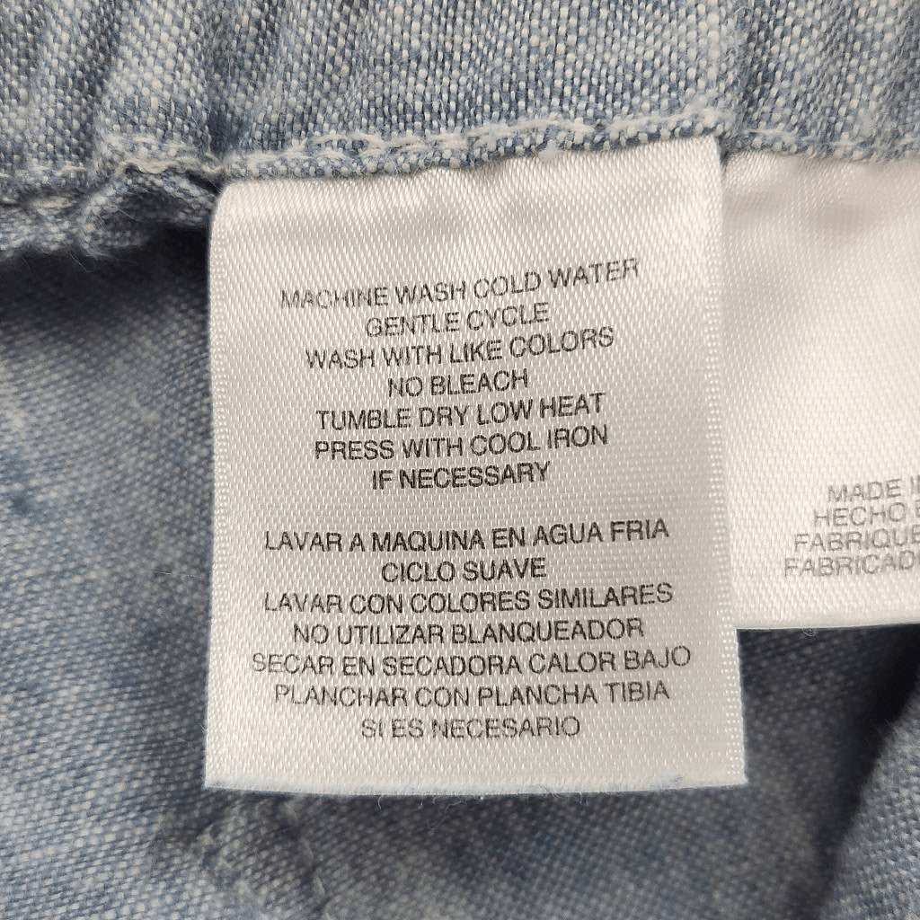 Jones New York Blue Cropped Pull-On Linen Pants Size Large Linen Tapered Pants