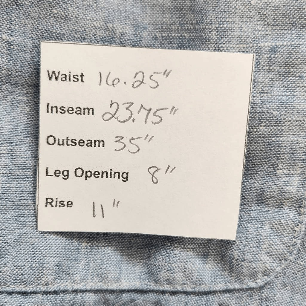 Jones New York Blue Cropped Pull-On Linen Pants Size Large Linen Tapered Pants