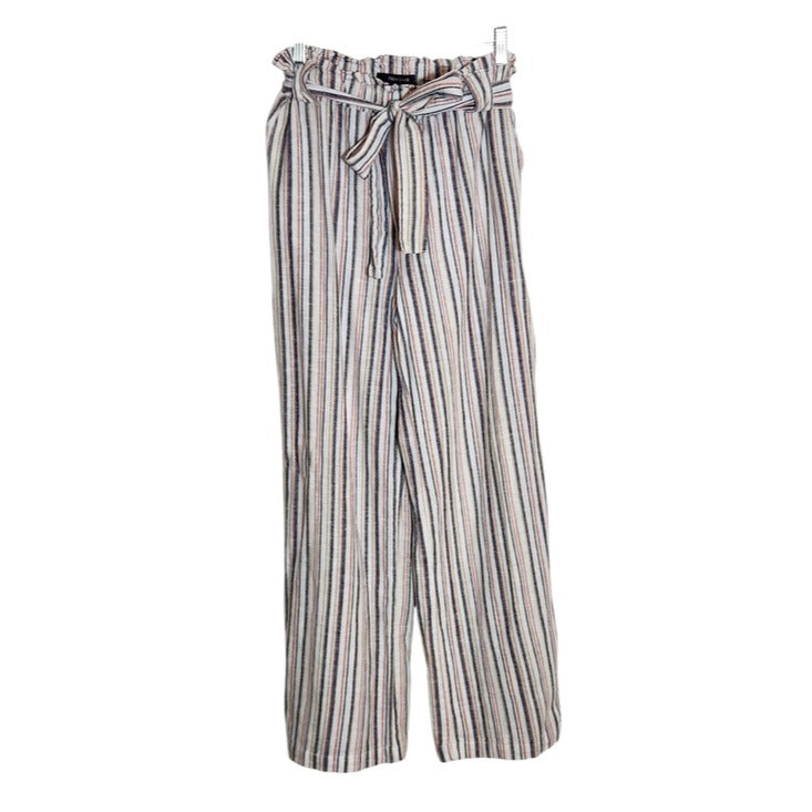 New Look Coastal Boho Tan and Black Stripe Pants Size Small