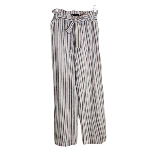 New Look Coastal Boho Tan and Black Stripe Pants Size Small