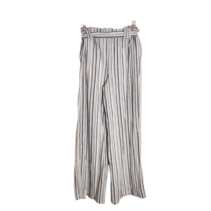 New Look Coastal Boho Tan and Black Stripe Pants Size Small