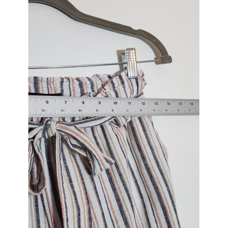 New Look Coastal Boho Tan and Black Stripe Pants Size Small