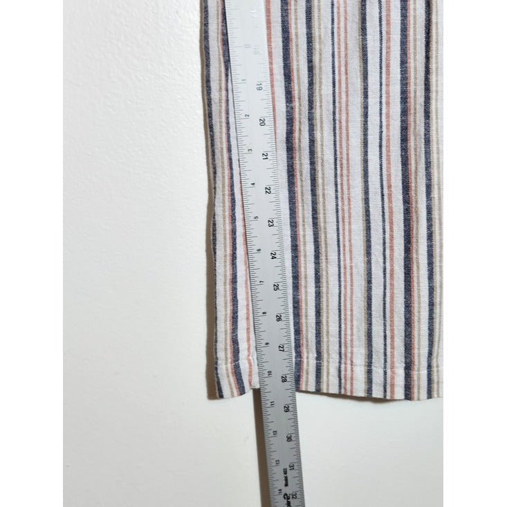 New Look Coastal Boho Tan and Black Stripe Pants Size Small
