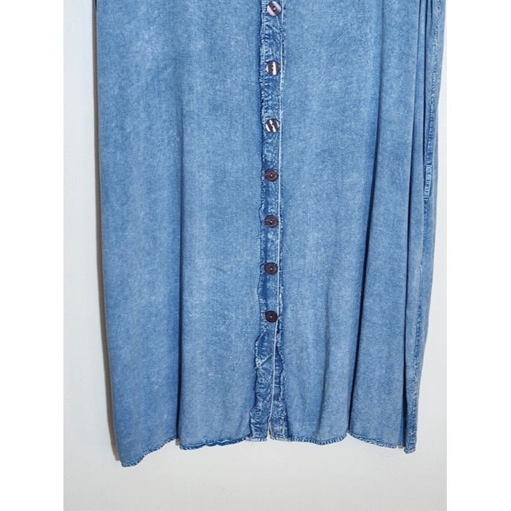 Mlle Gabrielle Light Wash Chambray Button-up Shirt Dress Size 3X