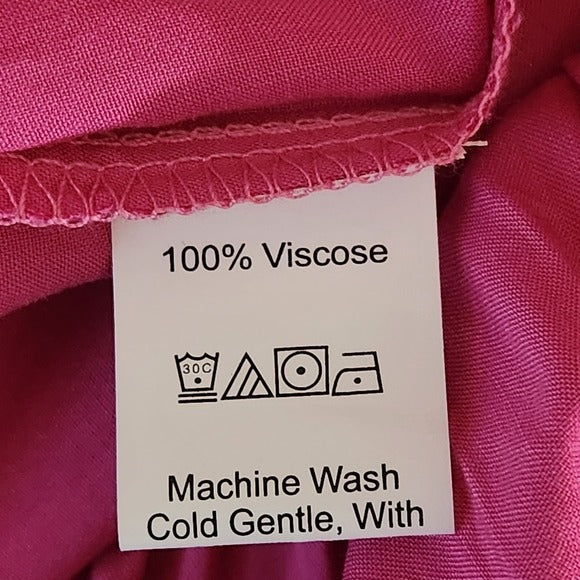 RusstyDussty Boho Pink Wide Leg Jumpsuit with Crochet Details Size XL, New