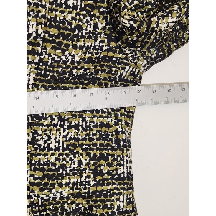 Le Suit Green and Black Print Boxy Blazer Size 12