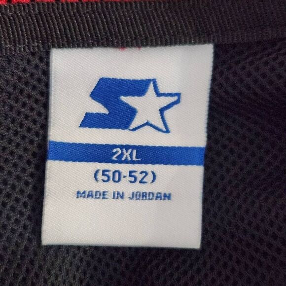 Starter Black Red Zip-Up Jacket Size 2XL Red Black Starter Windbreaker with Hood