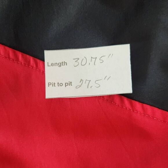 Starter Black Red Zip-Up Jacket Size 2XL Red Black Starter Windbreaker with Hood