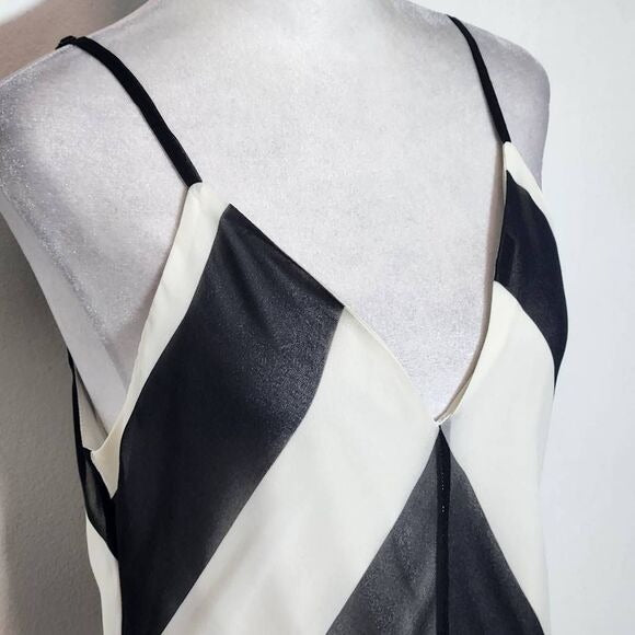 Christopher John Rogers X Target Black Chevron Maxi Slip Dress Size 6